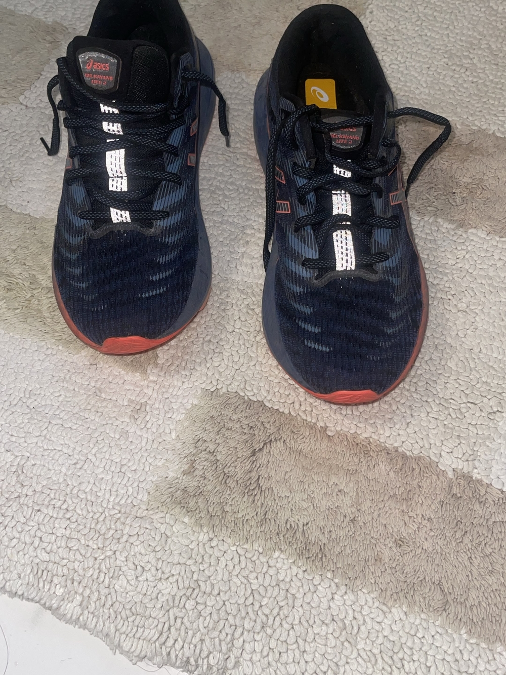 Asics Women’s Navy Athletic Running Shoes with Orange Accents